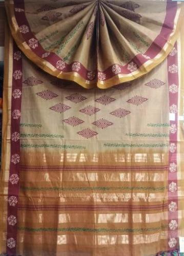 MANAMEDU BLOCK PRINTED SAREES WITH BLOUSE